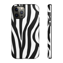 Load image into Gallery viewer, Cute Zebra Print Phone Case| Iphone and Samsung Cell Phone | Black and White Phone Case | Animal Print Case| Tough Cases
