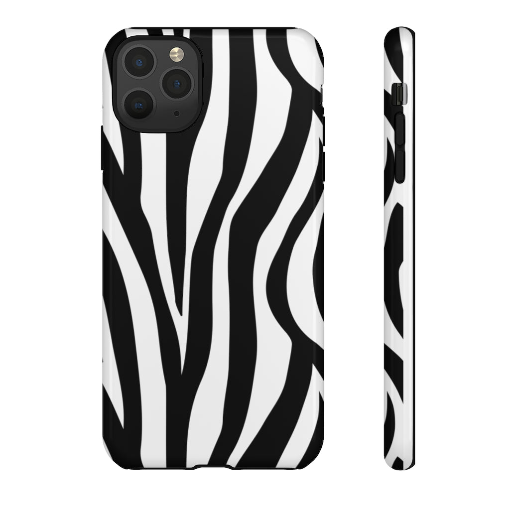 Cute Zebra Print Phone Case| Iphone and Samsung Cell Phone | Black and White Phone Case | Animal Print Case| Tough Cases