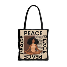 Load image into Gallery viewer, Peace Black Yogi Meditation Melanin Yoga Shopping and Tote Bag
