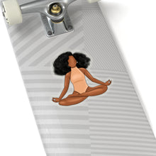 Load image into Gallery viewer, Black Yogi Yoga Meditation Ballerina Ballet Peachy Cream Kiss-Cut Stickers

