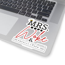 Load image into Gallery viewer, Mrs. Dope Woke and Equally Yoked Signature More Than a Mrs. Proverbs 31 Christian Wife Kiss-Cut Stickers Black Girl Magic Laptop Decal
