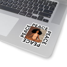 Load image into Gallery viewer, Peace Black Yogi Yoga Melanin African American Black Girl Magic Kiss-Cut Stickers
