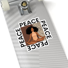 Load image into Gallery viewer, Peace Black Yogi Yoga Melanin African American Black Girl Magic Kiss-Cut Stickers
