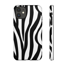 Load image into Gallery viewer, Cute Zebra Print Phone Case| Iphone and Samsung Cell Phone | Black and White Phone Case | Animal Print Case| Tough Cases
