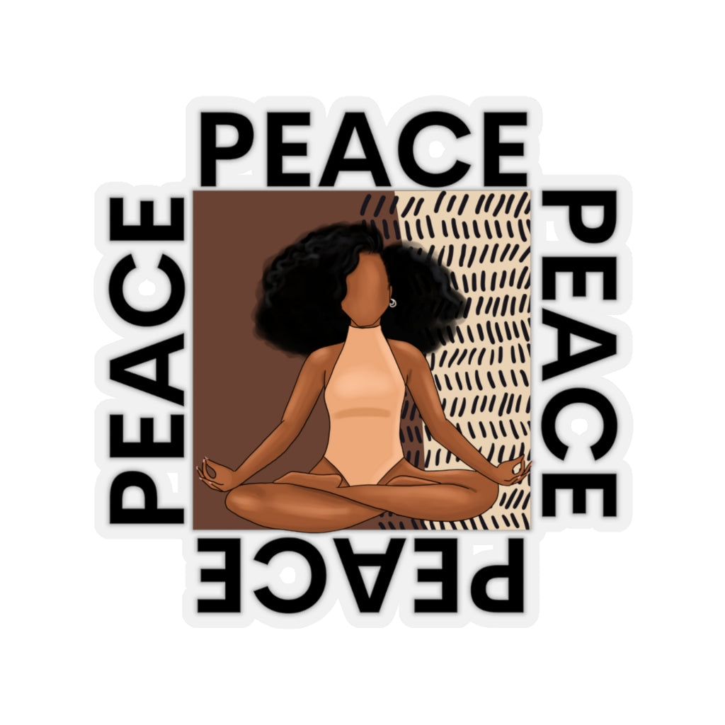 Peace Black Yogi Yoga Melanin African American Black Girl Magic Kiss-Cut Stickers