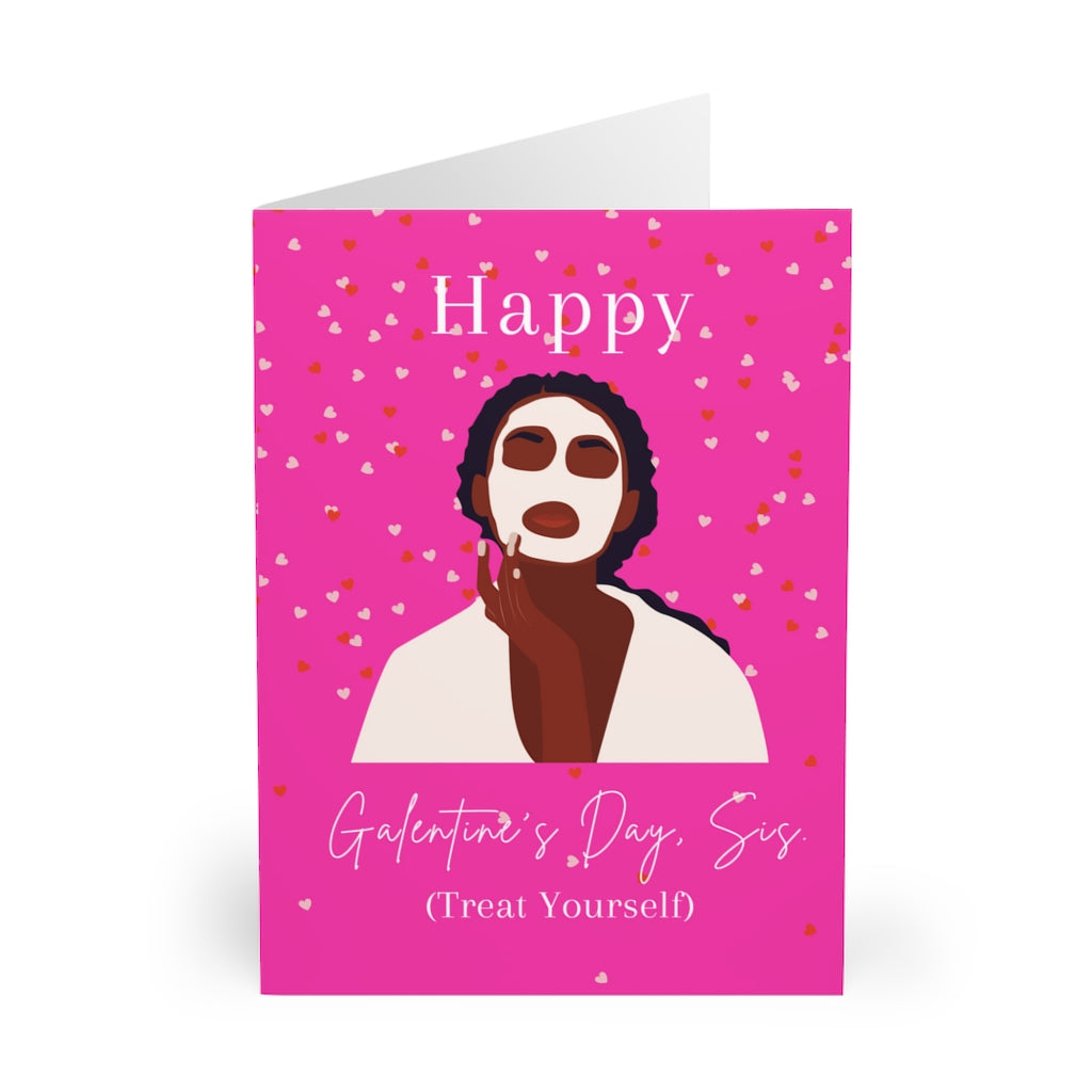 Valentines Day Cards (5 Pack) | Galentines Day | Girlfriend Card | Self Care Card | Black Queen| Spa Card | Love Day