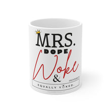 Load image into Gallery viewer, Mrs. Dope Woke and Equally Yoked Signature More Than a Mrs. Proverbs 31 Christian Wife Coffee Mug Black Girl Magic
