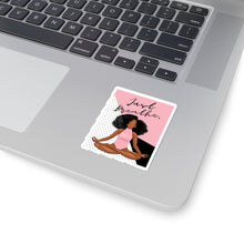 Load image into Gallery viewer, Just Breathe Black Yogi Yoga Melanin Black Girl Magic African American Kiss-Cut Stickers
