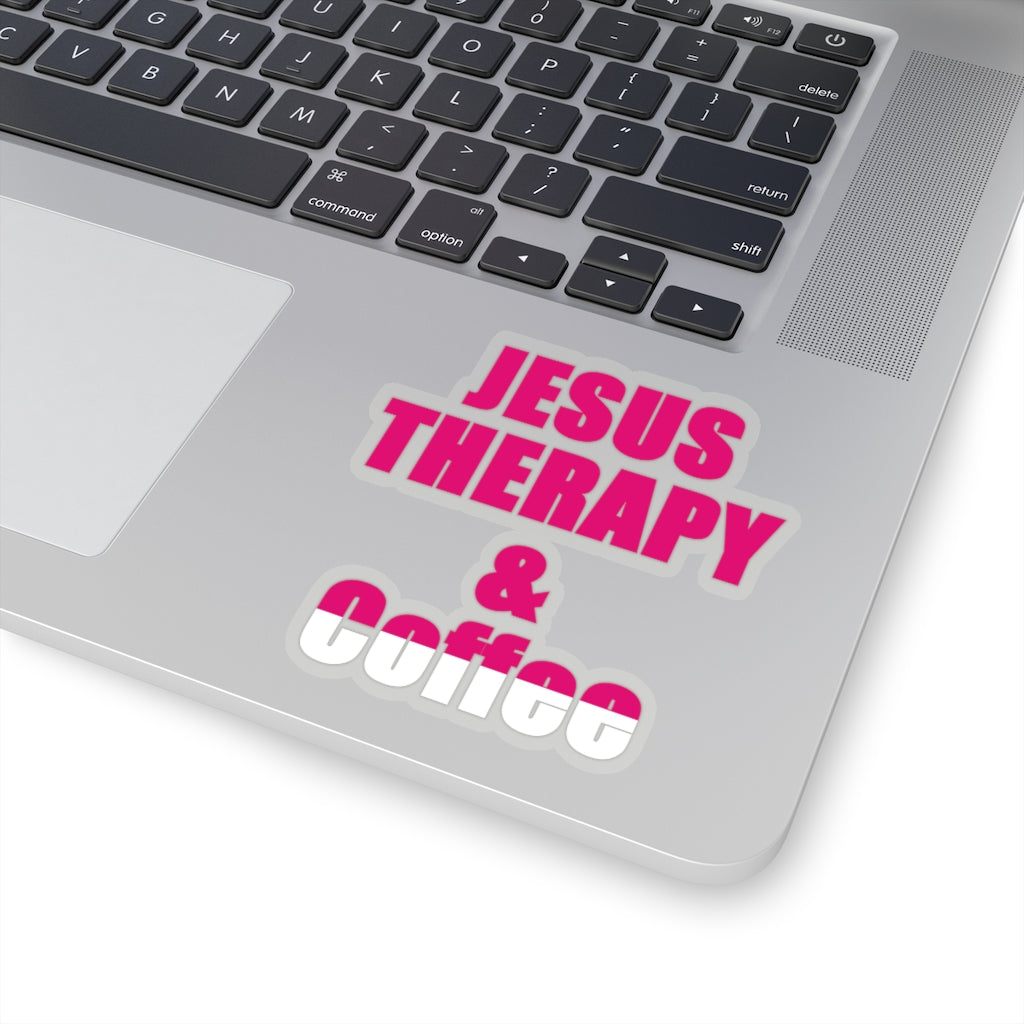 Jesus and Therapy | Jesus and Coffee| Christian Decal |Funny  Sticker| Laptop Decal | Kiss-Cut Sticker | Mental Health
