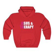 Load image into Gallery viewer, Jesus and Therapy, Christian Hoodie, Christian Sweatshirt, Winter Top, God Girl, Jesus Girl
