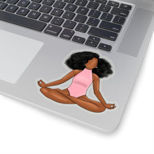 Load image into Gallery viewer, Black Yogi Yoga Meditation Ballerina Ballet Blush Pink Kiss-Cut Stickers
