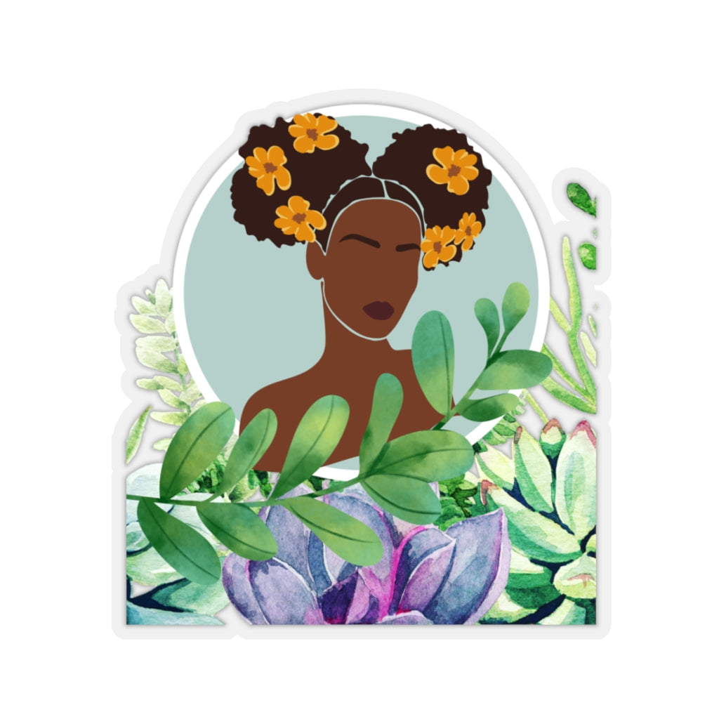 Black Girl Magic Melanin Floral Kiss-Cut Stickers