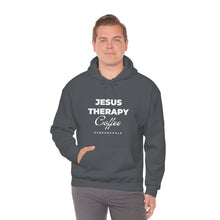 Load image into Gallery viewer, Jesus, Therapy, Coffee, Hoodie, Hooded Sweatshirt, Christian, Therapist, Proverbs 31, Unisex
