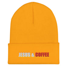 Load image into Gallery viewer, Jesus and Coffee Cuffed Beanie
