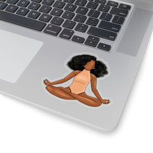 Load image into Gallery viewer, Black Yogi Yoga Meditation Ballerina Ballet Peachy Cream Kiss-Cut Stickers
