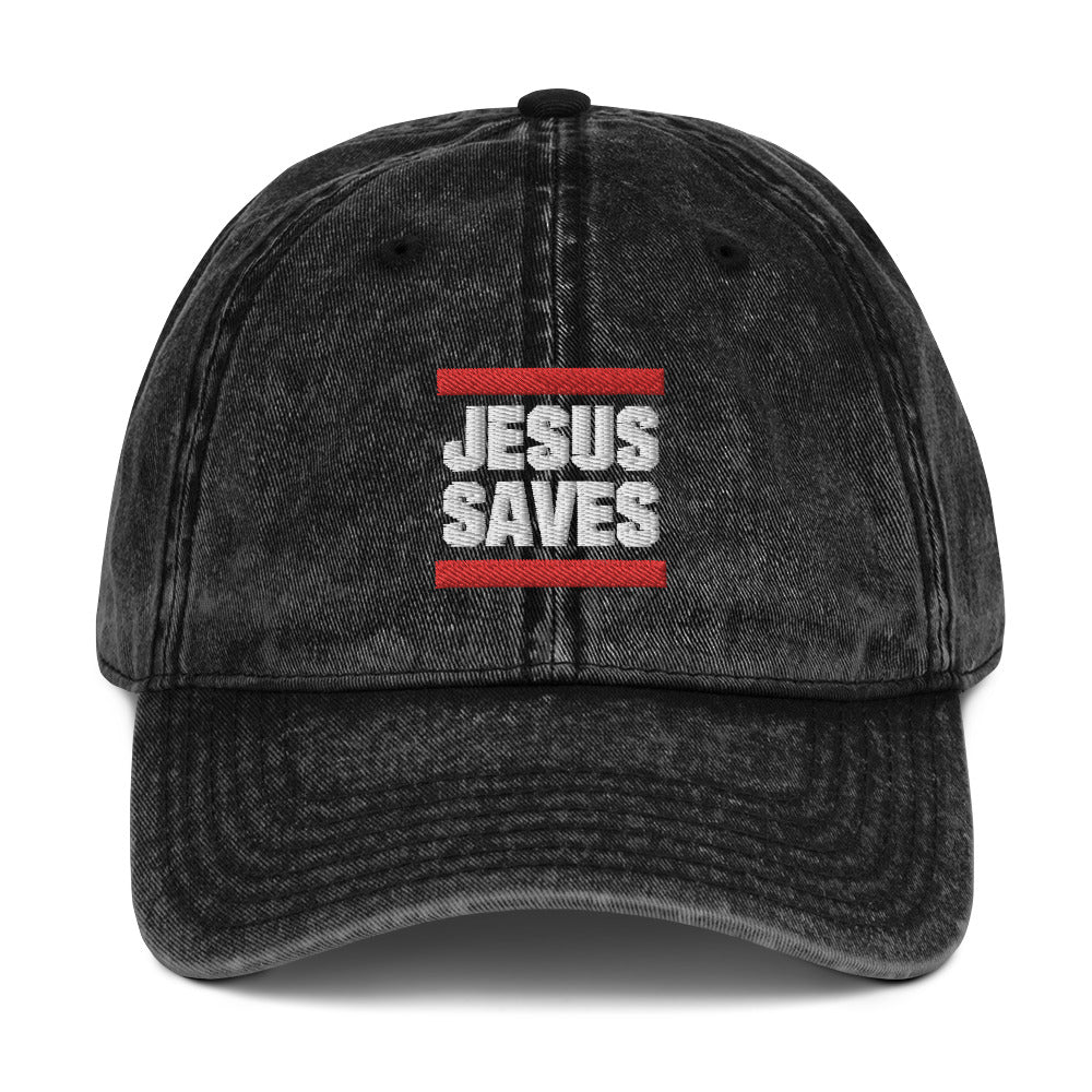 Jesus Saves, Vintage Cotton Twill Cap, Christian Apparel, Christian Hat, Try Jesus